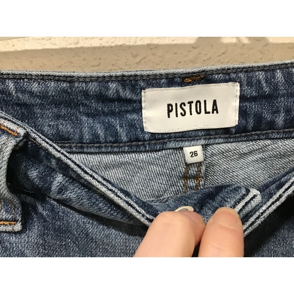 Pistola Lennon High Rise Crop Bootcut Jeans Distressed Denim Size 26 Y2K Indie - Picture 4 of 8